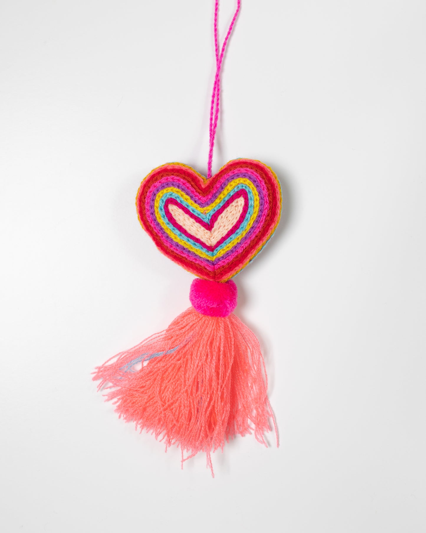 Neon Heart Tassel Bag Charm
