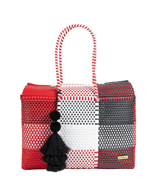 Black and Red Sports Team Overnight Duffle