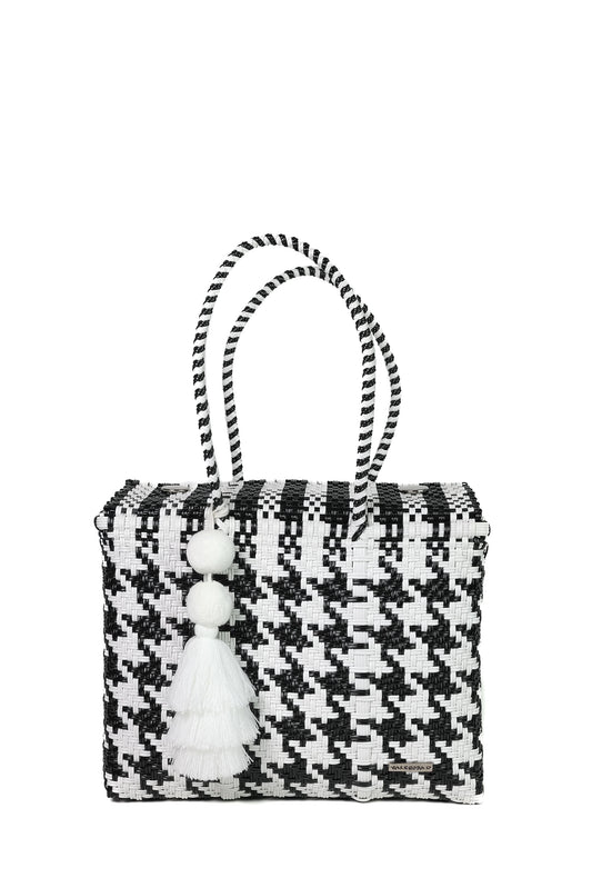 Black and White Houndstooth Día Tote