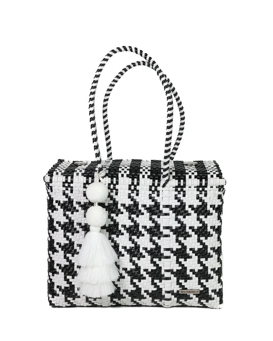 Black and White Houndstooth DÍa Tote
