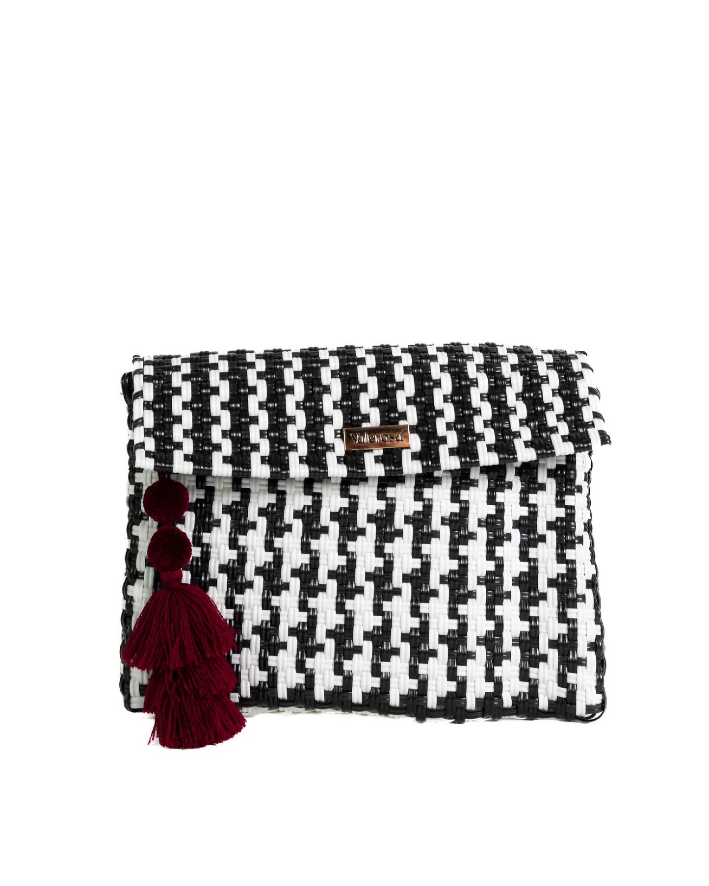 Black and White Houndstooth Clutch
