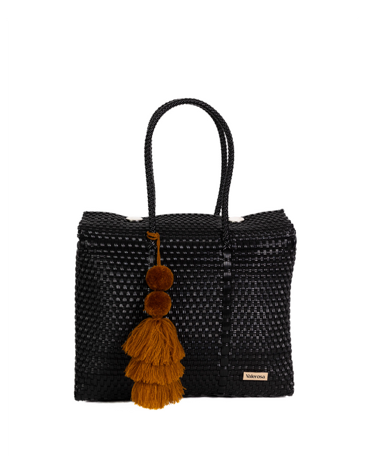 Solid Black Día Handbag