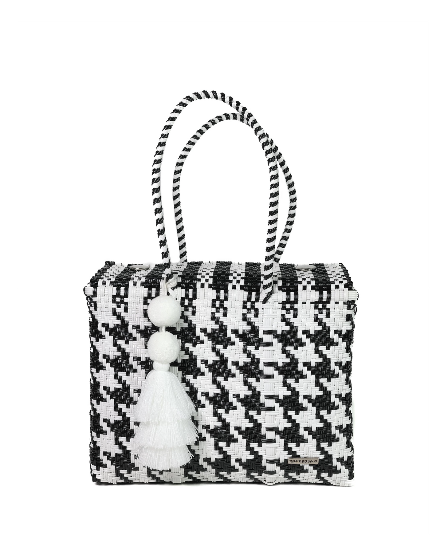 Black and White Houndstooth Día Handbag