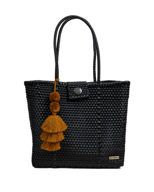 Solid Black Hombro Bag