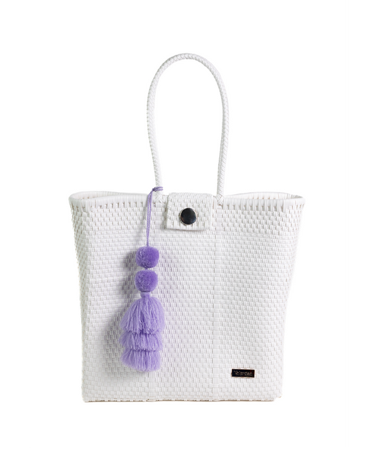 Solid White Hombro Bag