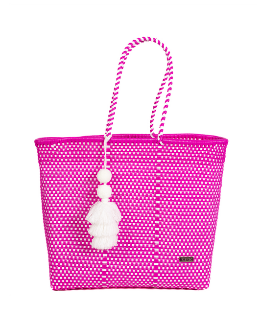 Magenta Pink and White Checkered Jumbo