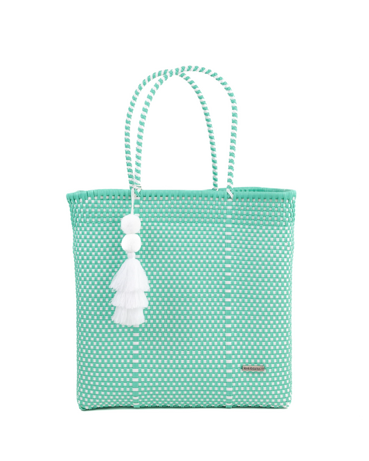 Teal and White Checkered Jumbo