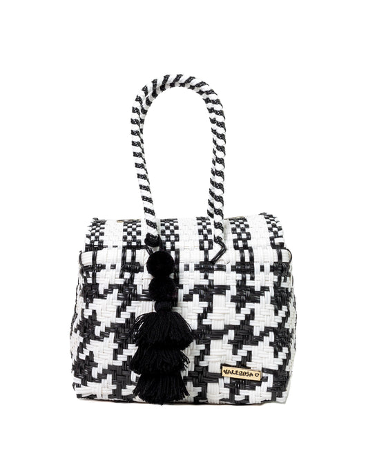 Black and White Houndstooth Mini Purse