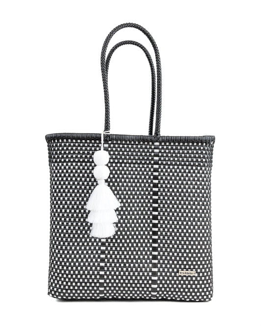 Black and White Checkered Playera Tote