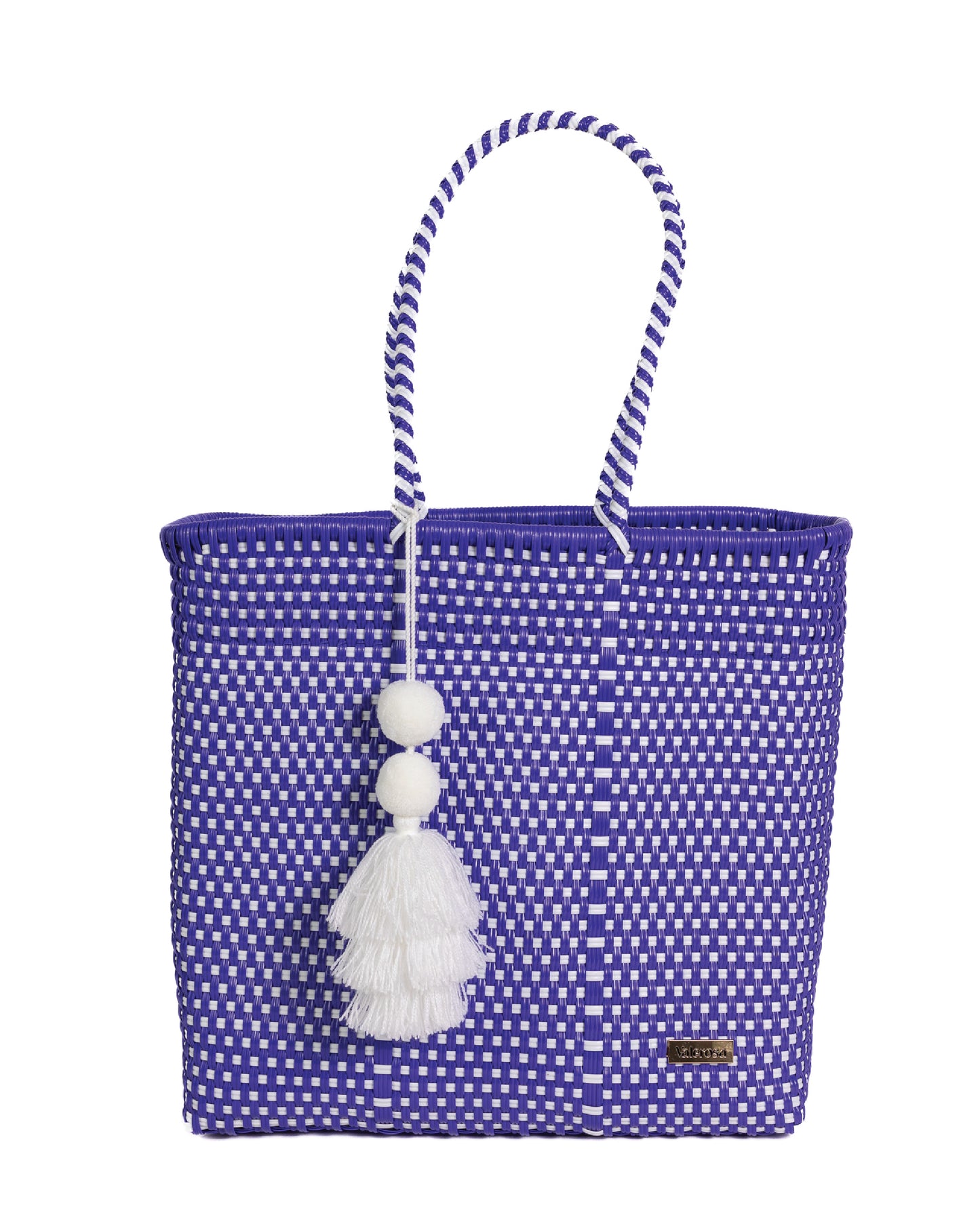 Dark Lilac and White Checkered Playera Tote