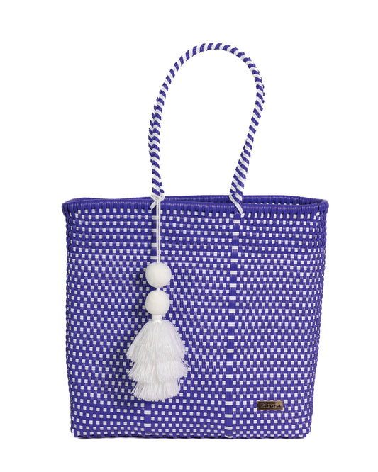 Dark Lilac and White Checkered Playera Tote
