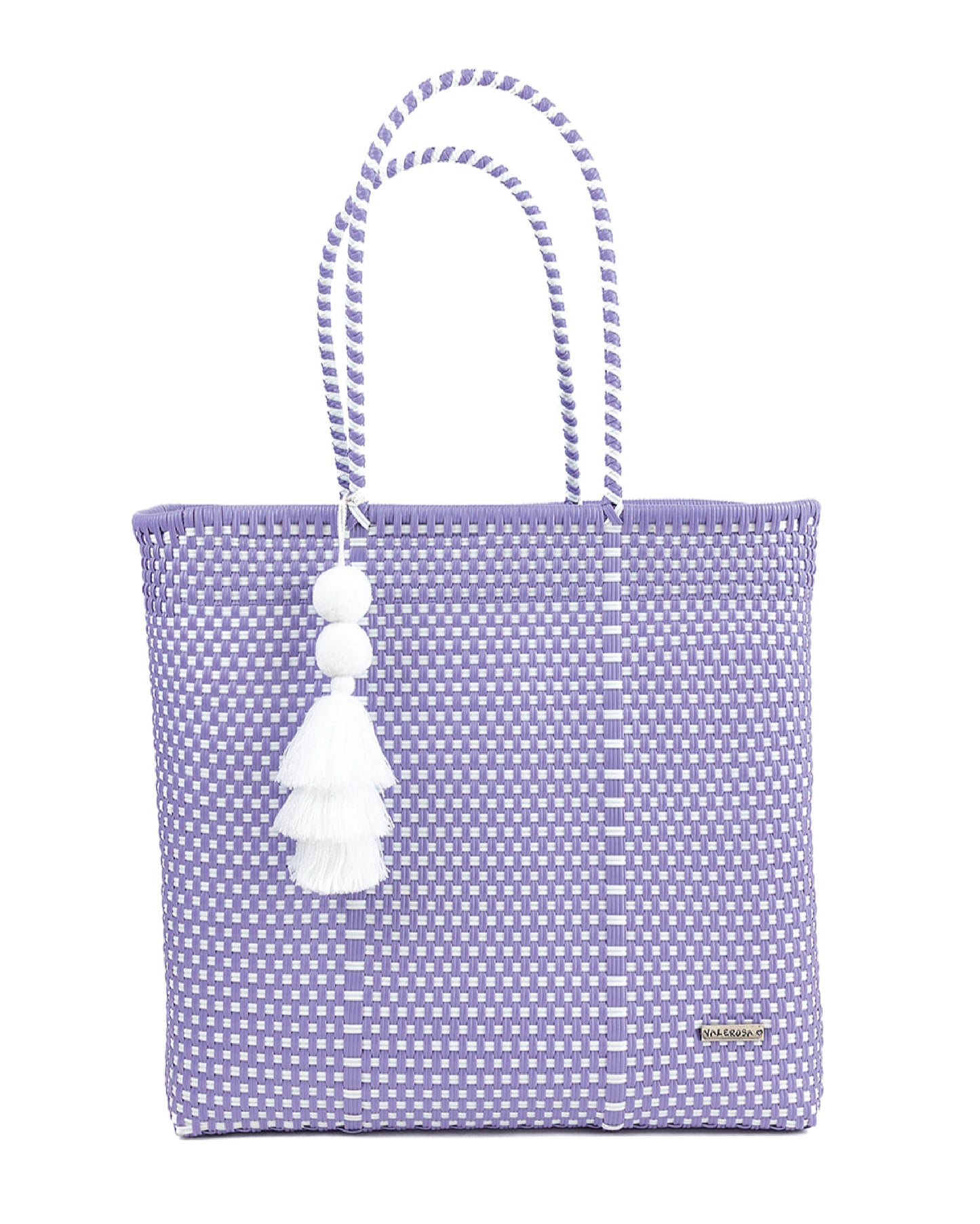 Lilac and White Checkered Playera Tote