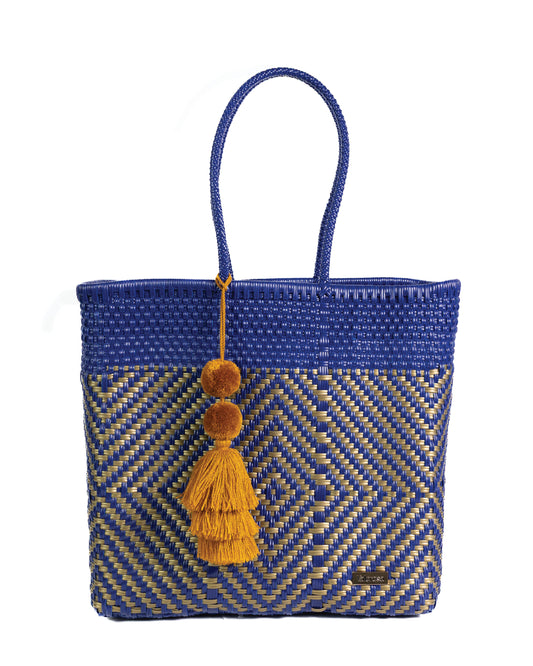 Navy and Gold Diamond Playera Tote