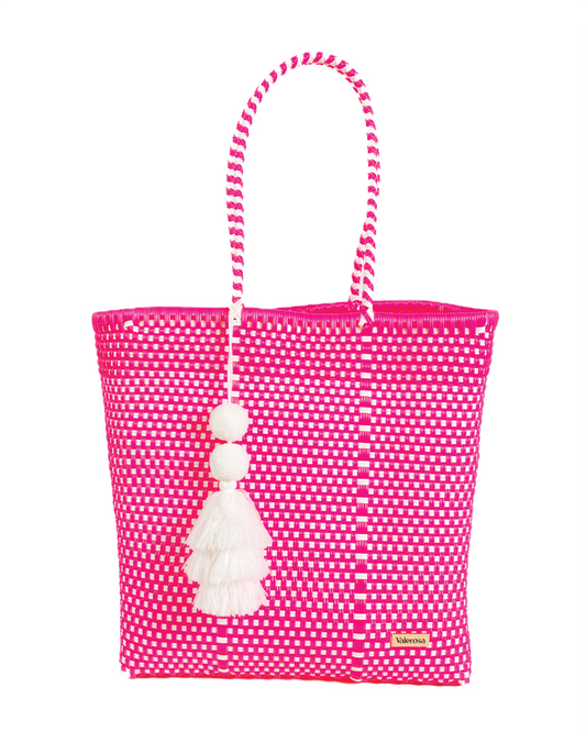 Neon Pink and White Playera Tote