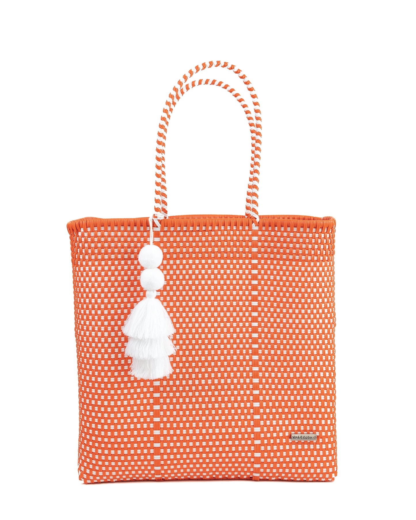 Orange and White Checkered Playera Tote
