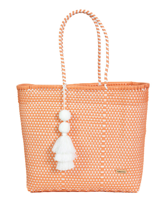 Peach and White Checker Playera Tote