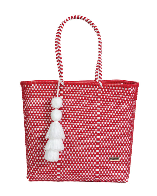 Red and White Playera Tote